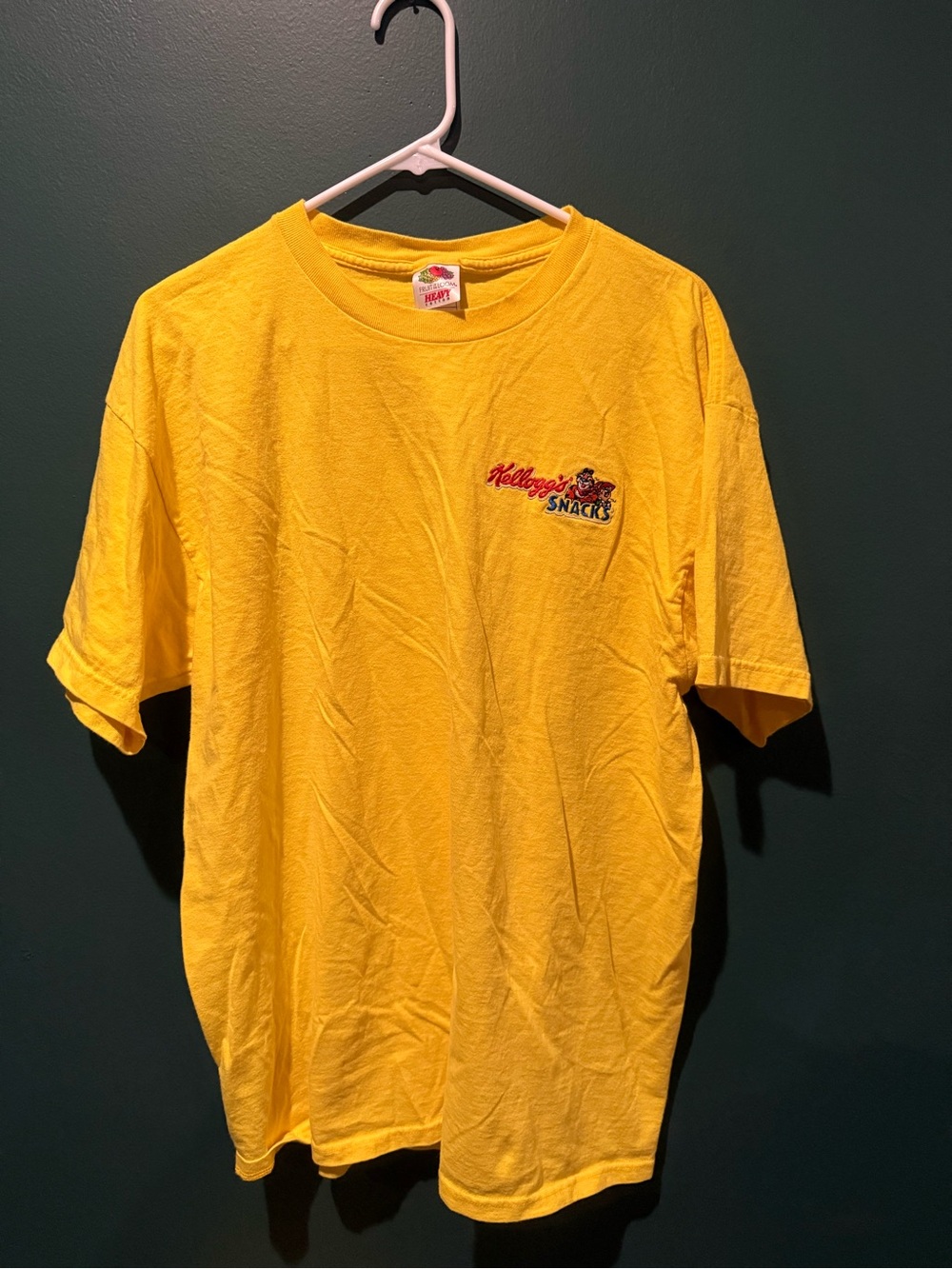 Fruit of the Loom Yellow Kellogg's Snacks Logo Tee - Men's Short Sleeve